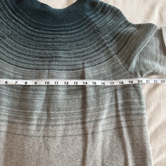 J. Jill Tunic Sweater Dress Sz LG Ombré Blue Green Gray Teacher Casual Lagenlook - Picture 9 of 11